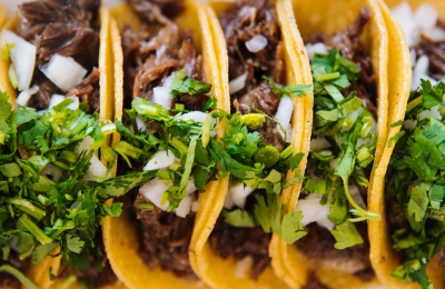 Close-up of hot and spicy tacos